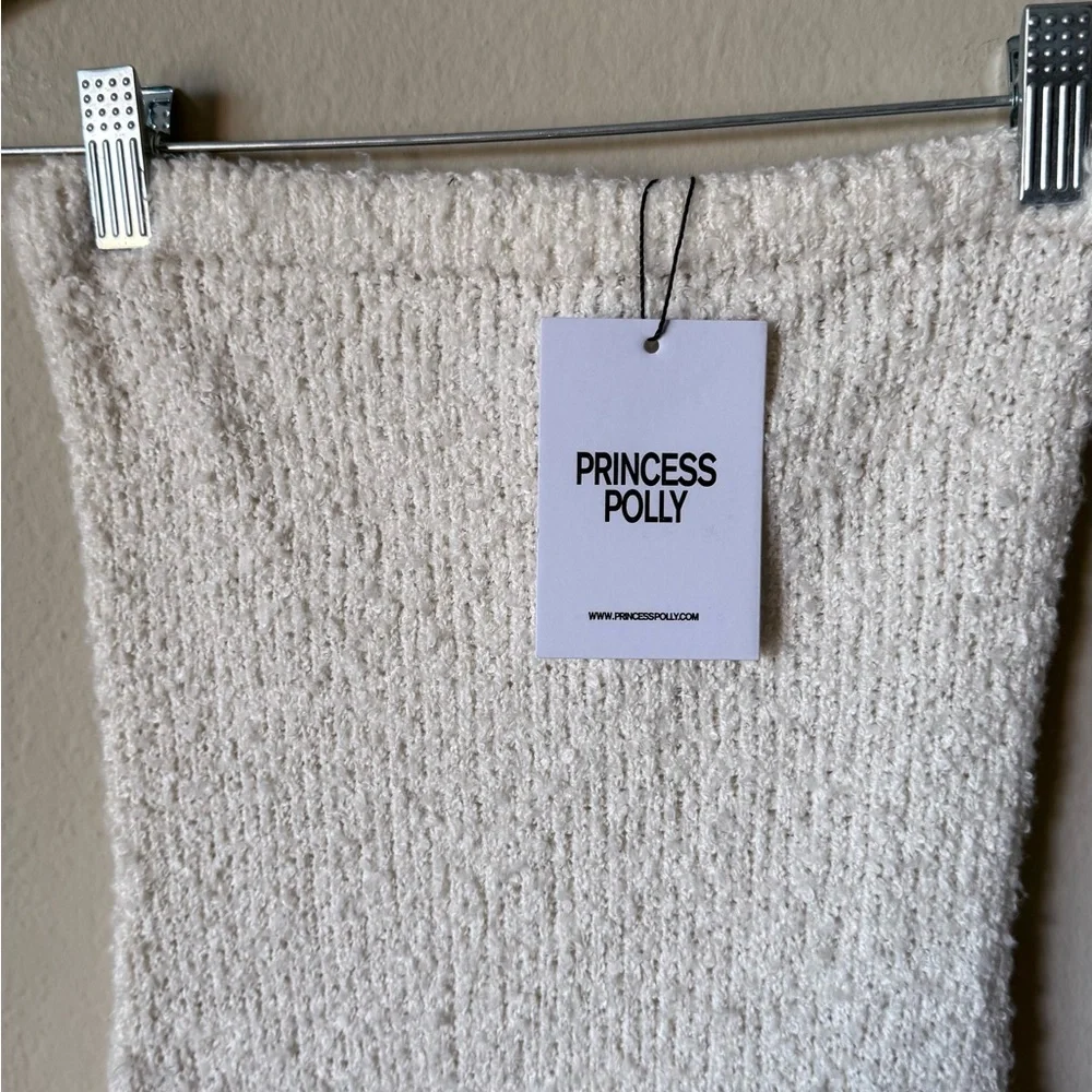 NWT Princess Polly Cloud Maxi Cream Dress Strapless Boucle Size 2 - Picture 14 of 14